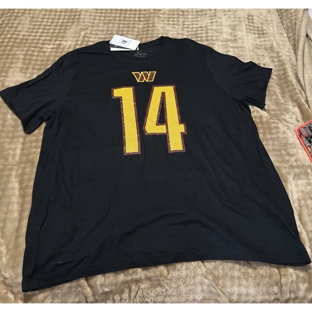 Nike Washington Commanders #14 Howell Black 2X Short T-Shirt